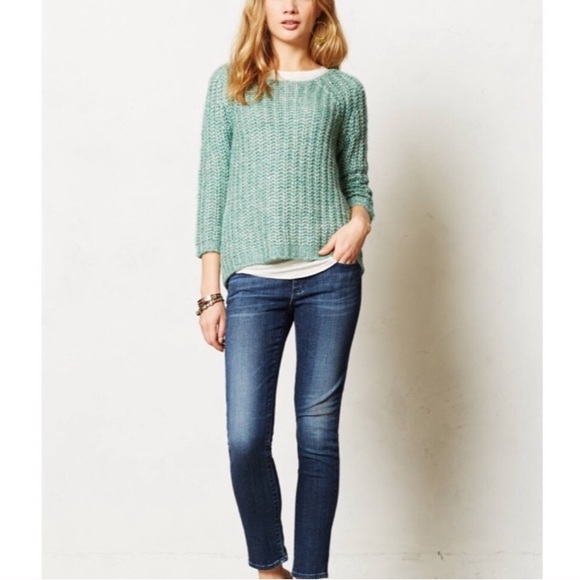 Anthropologie Seafoam Knit Sparkle Sweater - Picture 2 of 16